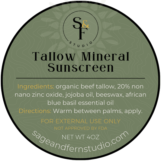 Tallow Mineral Sunscreen - 4oz Dark Opal