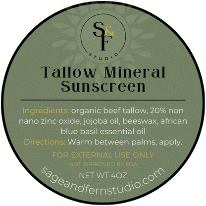 Tallow Mineral Sunscreen - 4oz Dark Opal